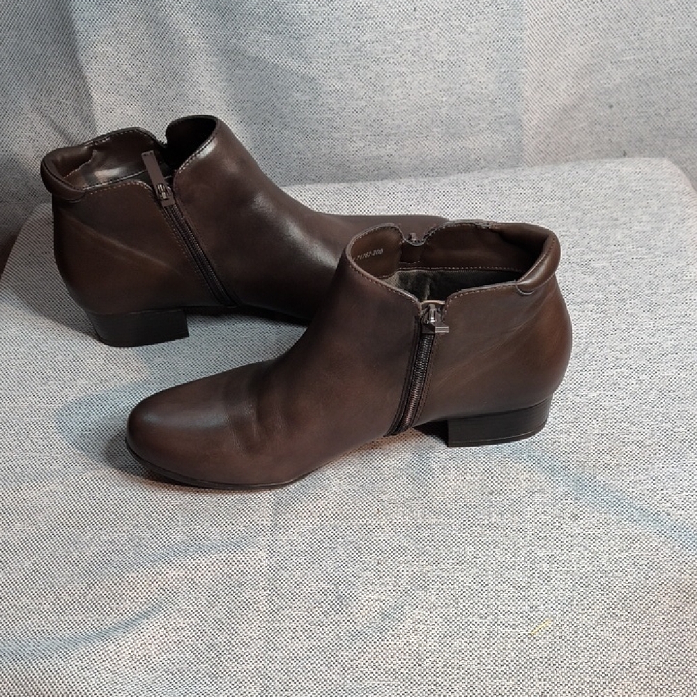 Womens Brown Leather Ankle Boots